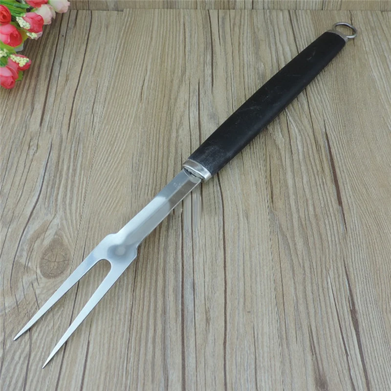 New 18''/45cm Stainless Steel BBQ Fork BBQ Cooking Utensil Kebob BBQ
