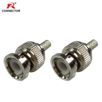 

50pcs BNC Male Crimp Plug for RG58 RG59 RG6 Coaxial Cable BNC Crimp Connectors