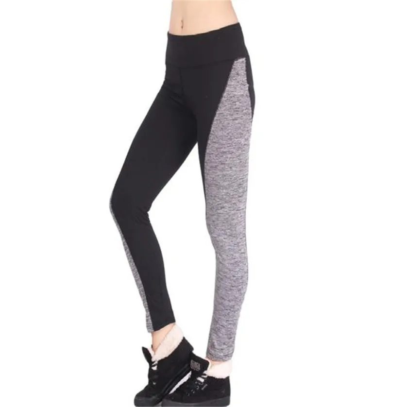 

1PC Women Fitness Trousers Double Color Mid Leggings High Waist Leggings Women's Summer Leggings The New 2018