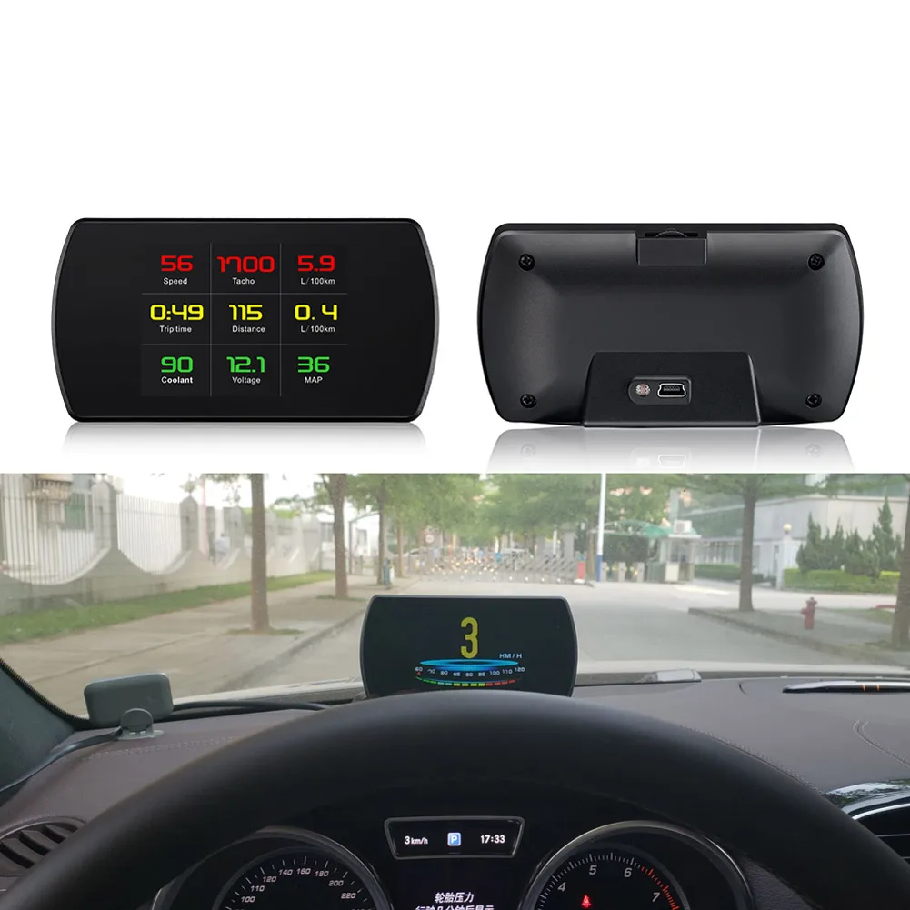 Автомобильный сканер P12 OBD2 цифровой измеритель скорости и пробега с дисплеем