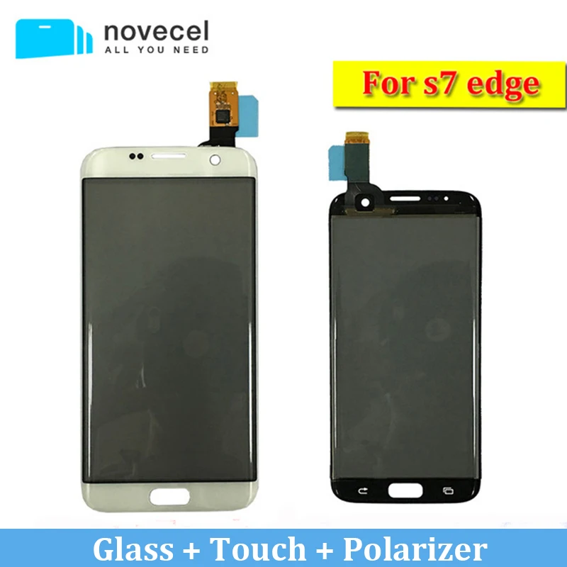 1pcs G935F Quality Touch Screen Digitizer Front Glass Touch panel Polarizer For Galaxy S7 Edge replacement