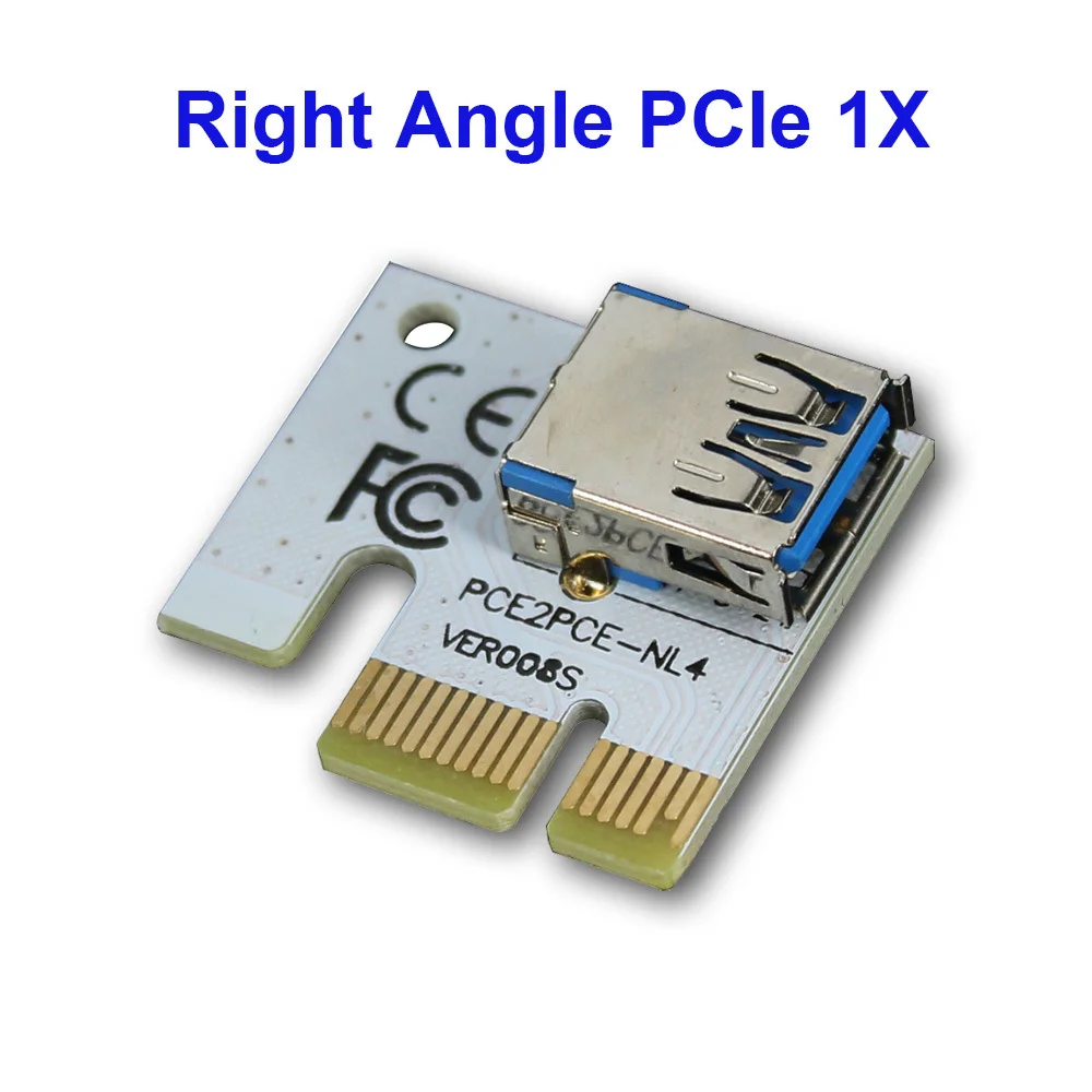 008S PAULO-KPC1364 -PCIe PCI-E PCI Express Riser Card 1X 4x 8x 16x USB 3.0 Data Cable 6 Pin SATA Power Supply for BTC Miner 5