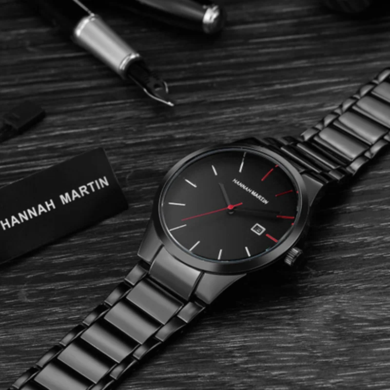 Часы Hannah Martin мужские наручные из нержавеющей стали роскошные брендовые