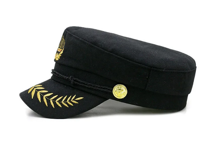 [AETRENDS] теплая шерстяная войлочная Военная Кепка для мужчин и женщин, повседневная армейская Кепка с плоским верхом, Шляпа капитана ВМФ горра милитар Z-6271