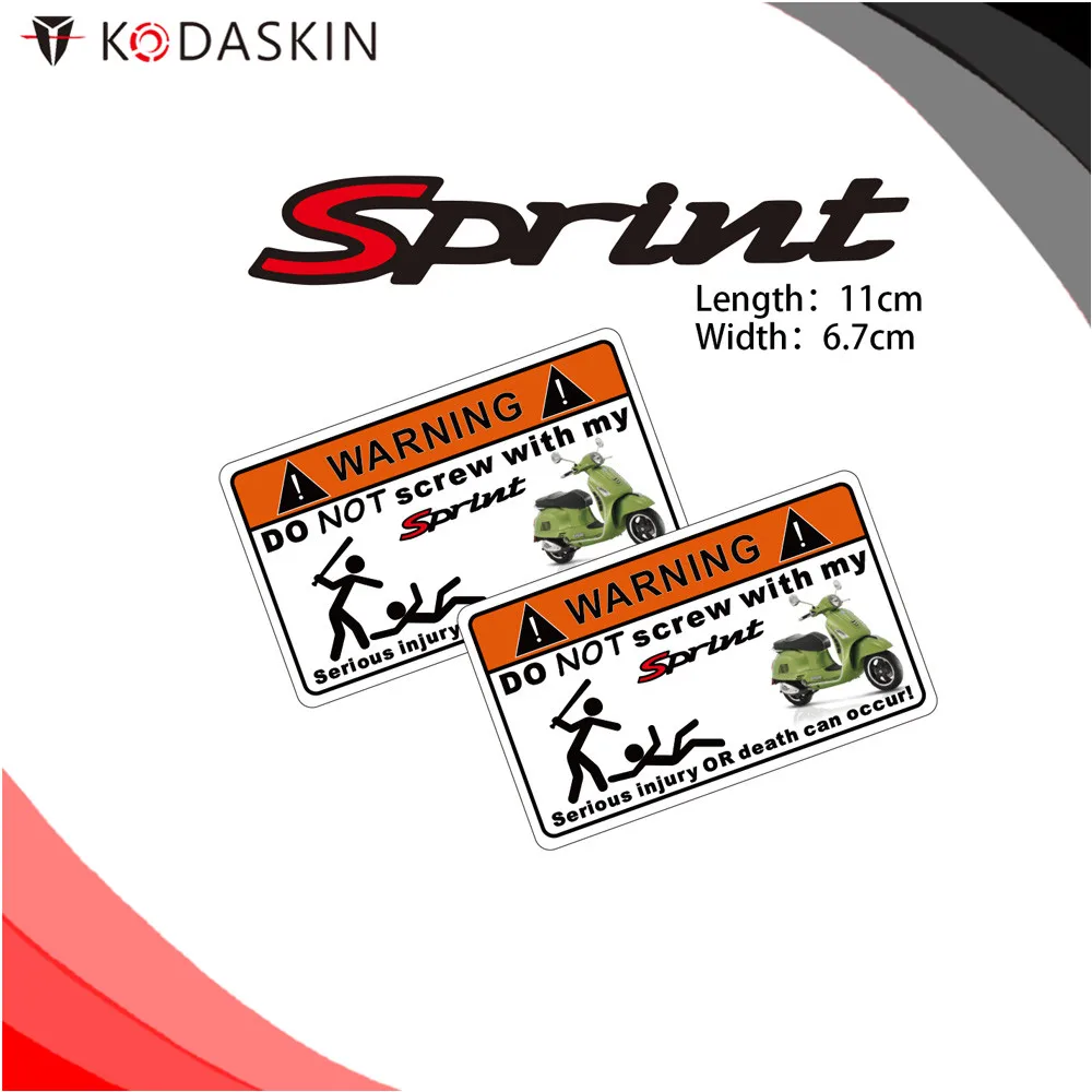 

KODASKIN Motorcycle Cheap 2D Creative Warning Sticker Decal for Vespa Sprint