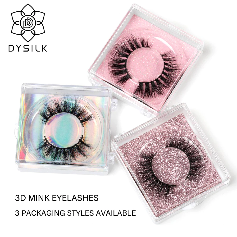 DYSILK 3D норковые ресницы натуральные длинные накладные 3 цветные картонные для