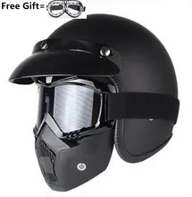 Harley Helmets 3/4 Motorcycle Chopper Bike helmet open face vintage motorcycle helmet with goggle mask motocross S M L XL XXL