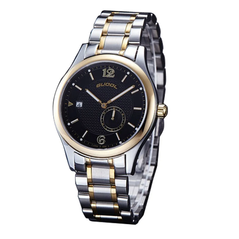 

GUOOL Brand Design Mens Watch Lovers Watches Business Water Resistant Stainless Steel Watchband Round Dail Sapphire Crystal