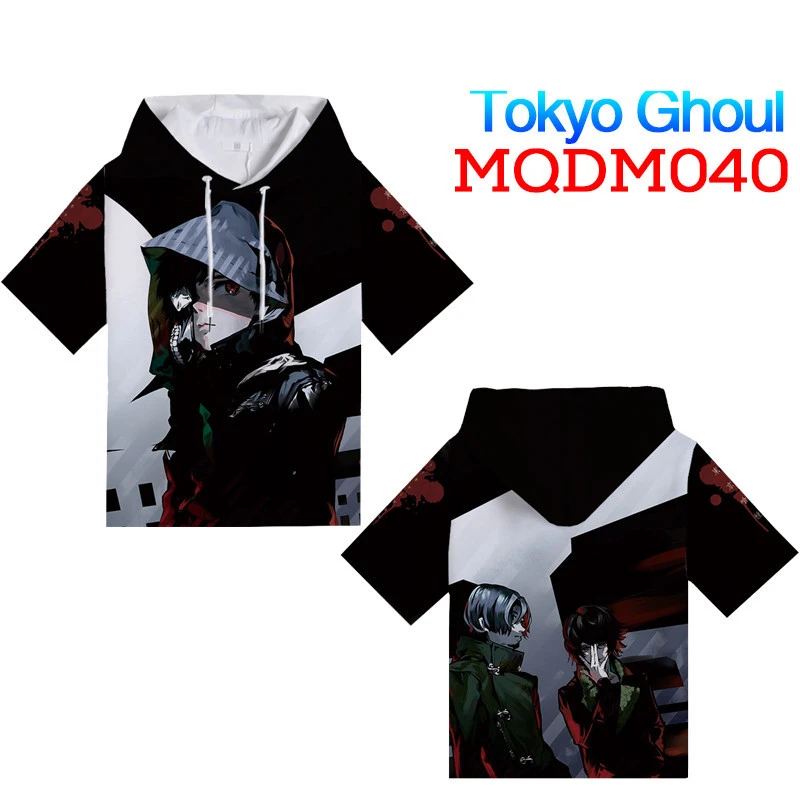 

Japanese Anime Tokyo Ghoul T-Shirt with hat Cosplay Costume Men T shirt Women Clothing Tees boyfriend's gifts M~XXXL