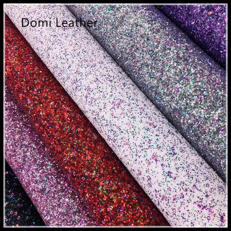 

(DM6113) Chunky Glitter Fabric With Sequins For Hairbows DIY Crafts