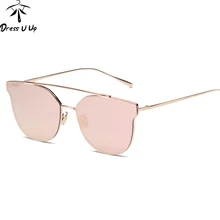 DRESSUUP розовое золото кошачий глаз солнцезащитные очки женские брендовые дизайнерские Винтажные Солнцезащитные очки Мужские градиентные солнцезащитные очки Oculos De Sol Feminino Lentes
