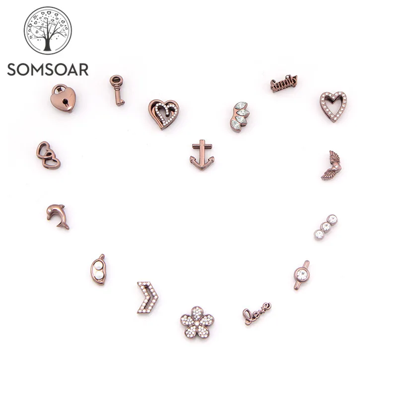 

Somsoar Jewelry Coffee 10mm DIY Slide Charms can choose your Like fit for 10mm wide Mesh Bracelet Wholesale