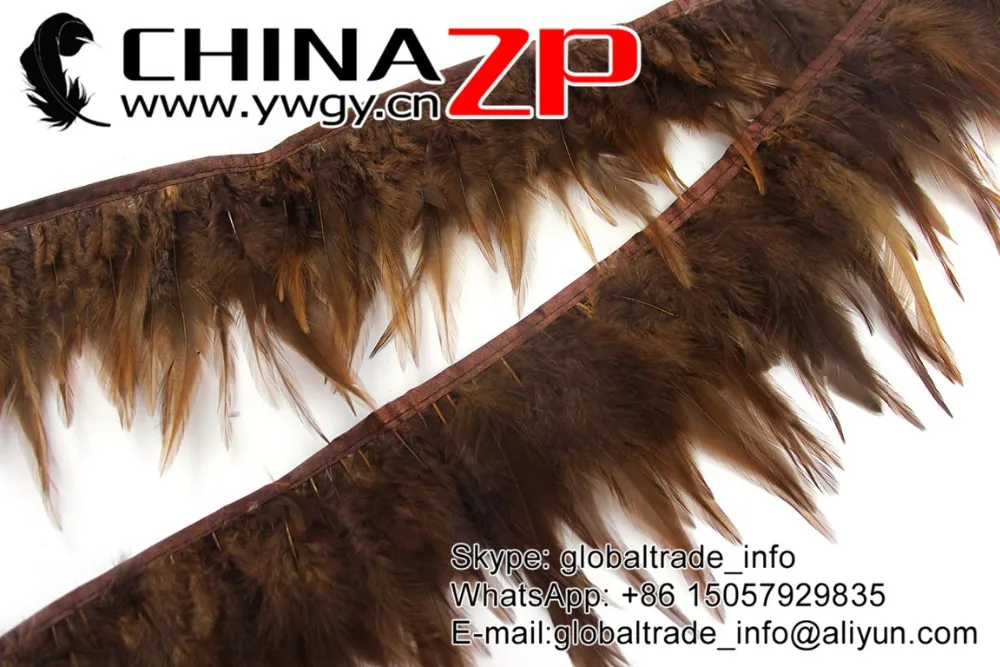 Rooster Saddle Feathers Trim Fringe-Brown (11)