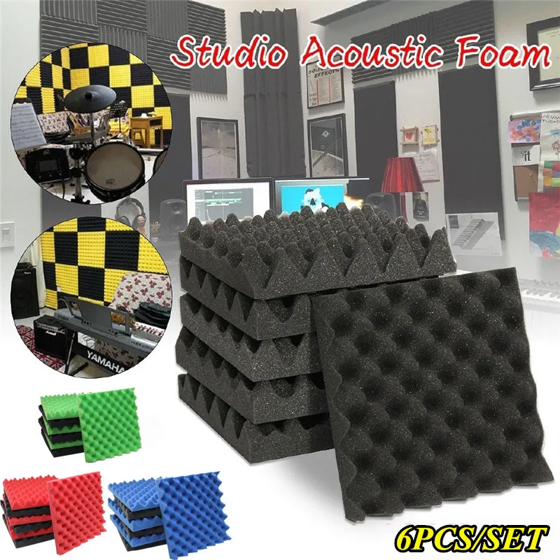 

25x25x4cm Egg Crate Soundproof Foam Panels Sound Absorbent Insulation Foam Acoustic Panel Noise Absorption File for KTV Audio