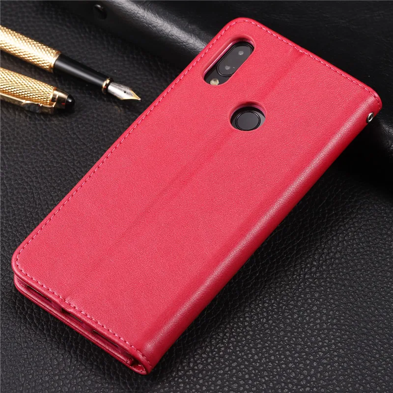 Чехол книжка для Xiaomi Redmi Note 7 мягкий чехол бумажник из искусственной кожи и ТПУ