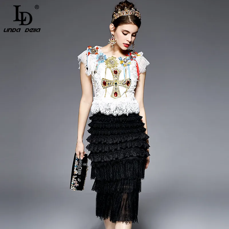 High Quality 2017 Designer Runway Suit Set Women's 2 Piece