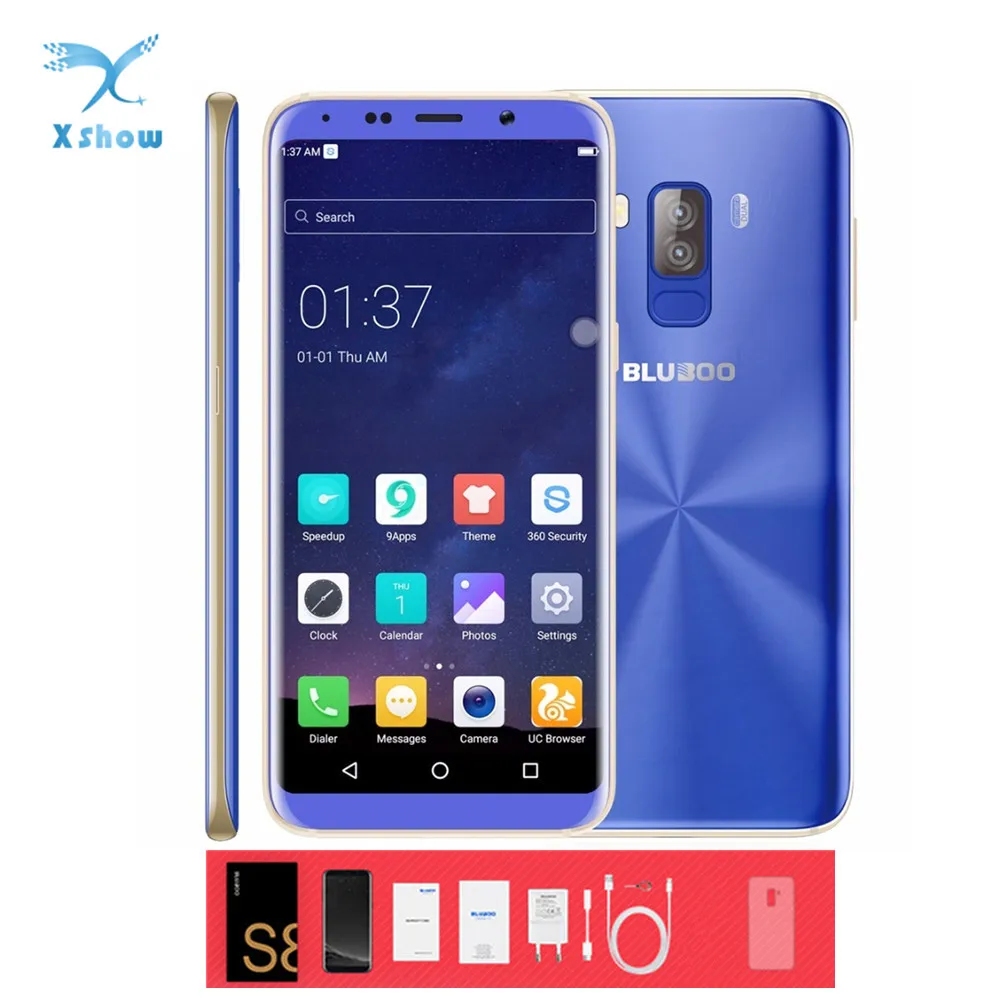 

Original Bluboo S8 3GB RAM 32GB ROM Smart phone MTK6750T Octa core 13.0MP AF+3.0MP FF 5.0MP FF Android 7.0 1080P 3450mAh Phone