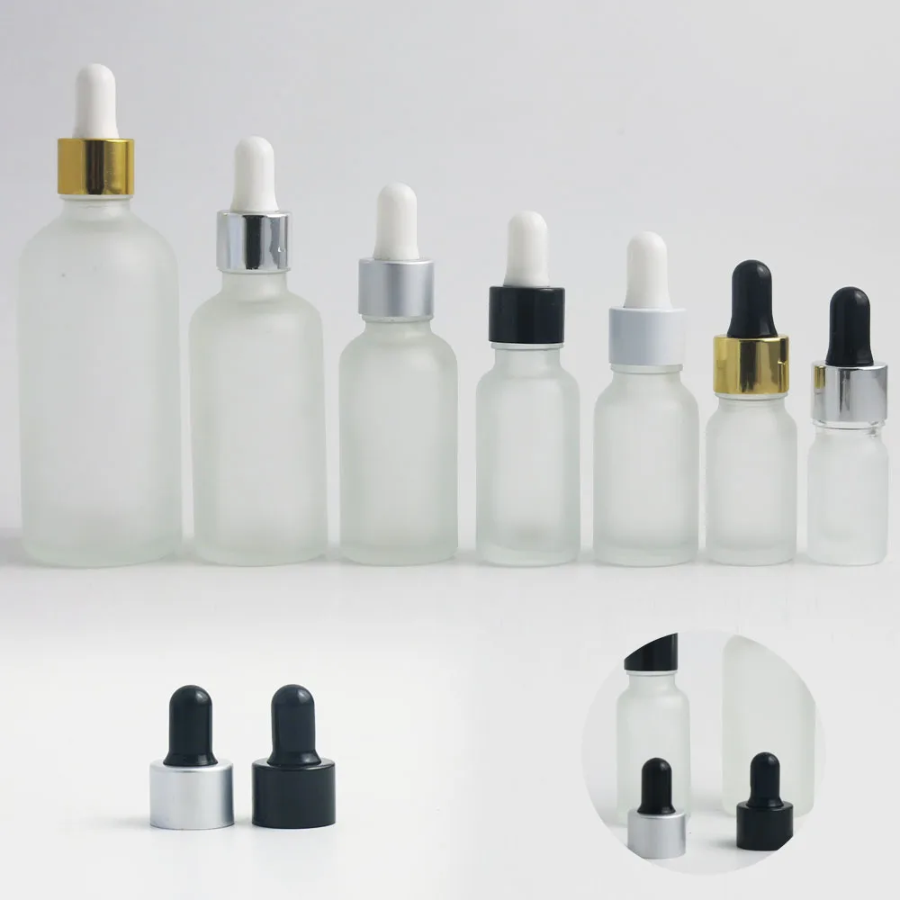

100ml 50ml 30ml 20ml 10ml frost clear glass bottle with pipette dropper 1 oz dropper glass essential oil liquid bottle 10pcs