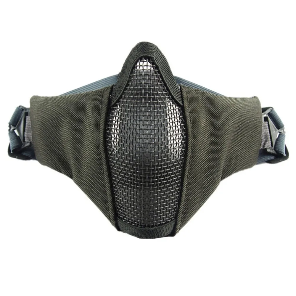 

Hot Airsoft Field Wargame Tribal Chief Mask Half Face Metal Steel Net Mesh Hunting Tactical Protective Airsoft Mask Cs