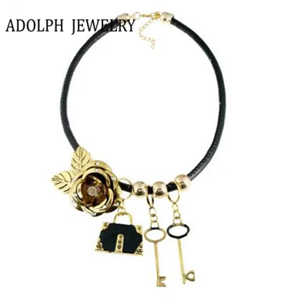 ADOLPH Jewelry Wholesale 2017 New Design Elegant Alloy Flower Key And