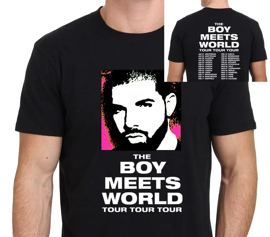Дрейк мальчика отвечает World Tour 2017 Для мужчин черный футболка Размеры S-to-3XL принт