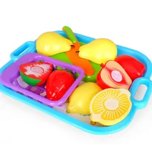 Детская пластиковая кухня еда Фрукты резка игрушки ролевые игры образовательный подарок для девочек моделирование семья Интерактивная