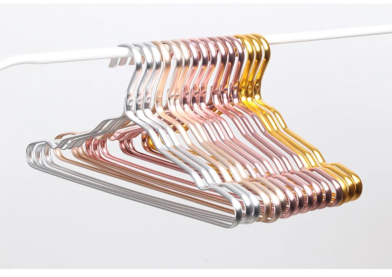 10 шт. Высокое качество алюминиевый сплав противоскользящая вешалка для одежды водостойкая ветрозащитная прочная металлическая вешалка для рубашек 42 см