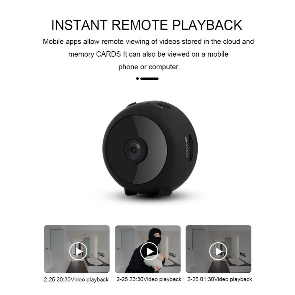 

Small Camcorder Round 1080P High Definition WiFi Motion Detection Cloud Storage Video Recorder Camera