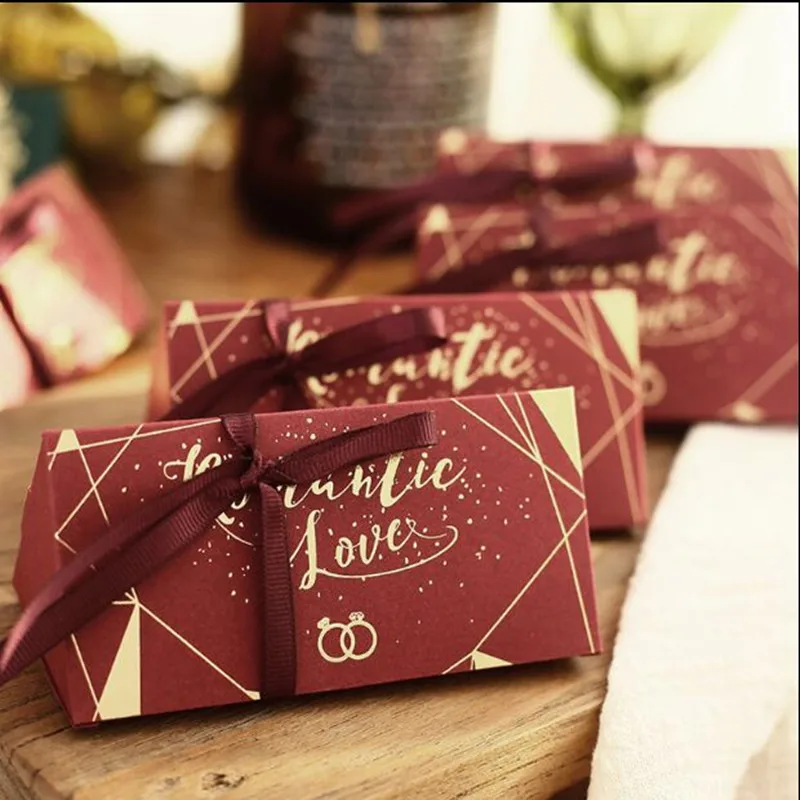 4 اللون Europeanstyle الراقية حلوى الزفاف مربع ins اليد حفل الزفاف الجدول تهز لهجة الإبداعية الراقية الزفاف هدية مربع