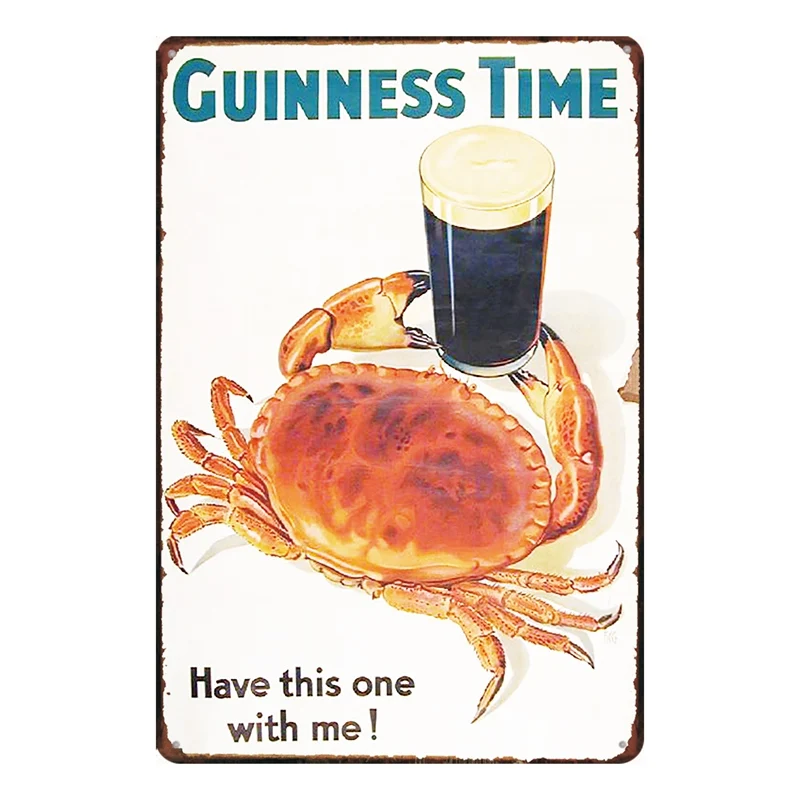 Металлический жестяной знак Guinness винтажные таблички в стиле ретро для бара кафе