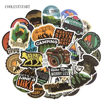 

50pcs/set Camping Graffiti Stickers Outdoor Travel Sticker for DIY Luggage Laptop Skateboard Car Motorcycle Bicycle