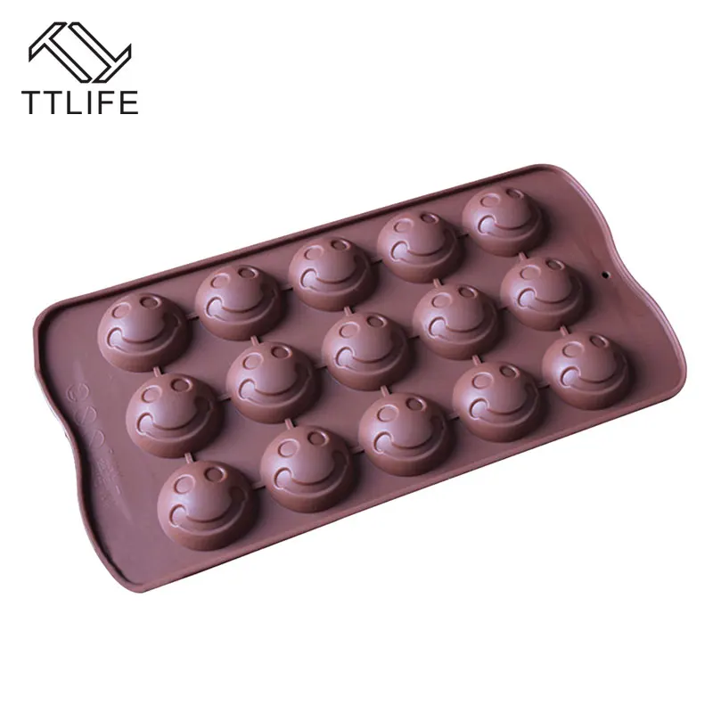 

TTLIFE Non-stick Silicone Chocolate Candy Molds Smiling Face Shape Cake Decorating Tool Cookies Jelly Ice Mould Bakeware