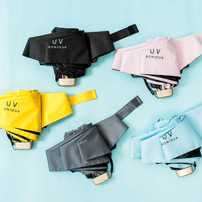 

Anti-UV Pocket Mini Umbrella Rain Women Windproof Durable 5 Folding Sun Umbrellas Portable Sunscreen Female Parasol