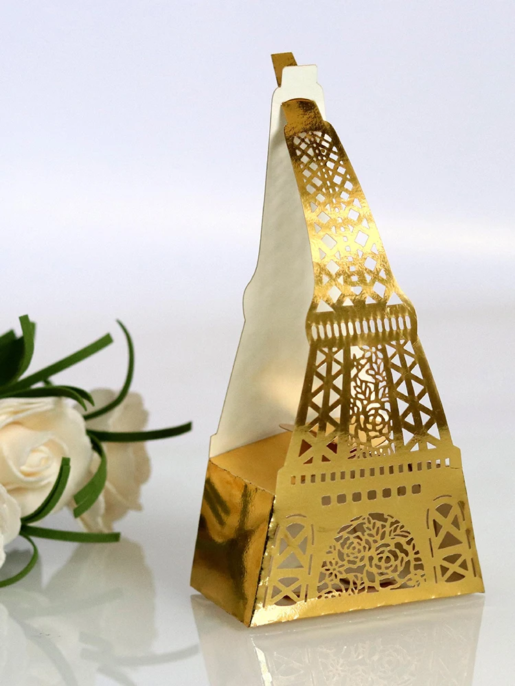 Wedding Candy Box 50pcs/lot Chocolate Packaging Tower Shpe Personalized Marriage Favors And Gifts Baby Shower | Дом и сад