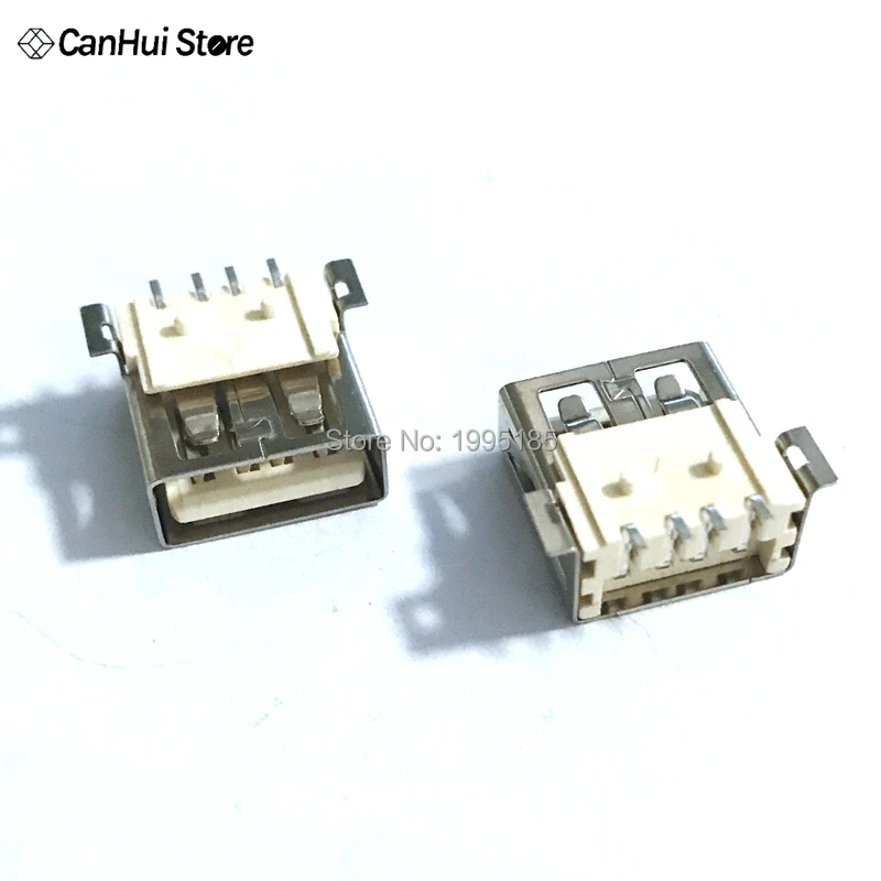 

10/20Pcs USB Type A Standard Port Female Solder Jacks Connector PCB Socket USB-A type Female Flat Edge 2.0mm SMD Thermostability