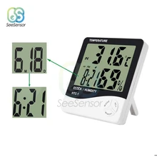 Digital Thermometer Hygrometer Electronic LCD Temperature Humidity Meter Weather Station Indoor Room Alarm Clock HTC-1 Digital Thermometer Hygrometer Electronic LCD Temperature Humidity Meter Weather Station Indoor Room Alarm Clock HTC-1
