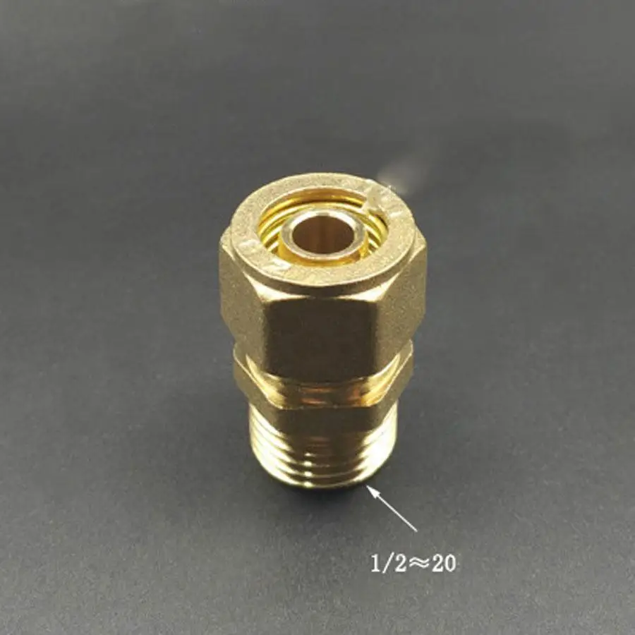 DN15 1/2 &quotBSP Male Fit 12/16 мм ID/OD латунный фитинг для трубы соединительная муфта