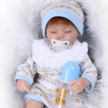 

New Arrival Eyes Closed Doll Cotton Body With Pacifier Girl Doll Cute Clothing Bonecas Doll Collection