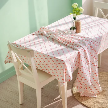 

100% Cotton Linen Simple Plant/Floral Printing Design Rectangle Tablecloths Washable Table Covers Decoration for Everyday Use