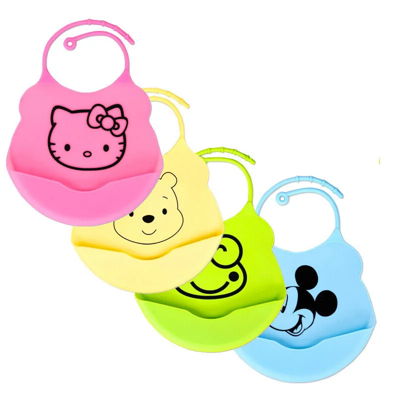 

Newborn Cartoon Waterproof Aprons Baby Bibs New Design Baby Bibs Waterproof Silicone Feeding Baby Saliva Towel
