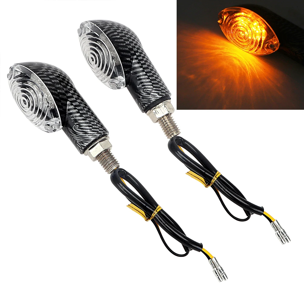 

ITimo 2 Pieces/Set Moto Turn Signal Indicator Blinker Universal Turn Signals Amber Indicator Flasher light Motorcycle Lighting
