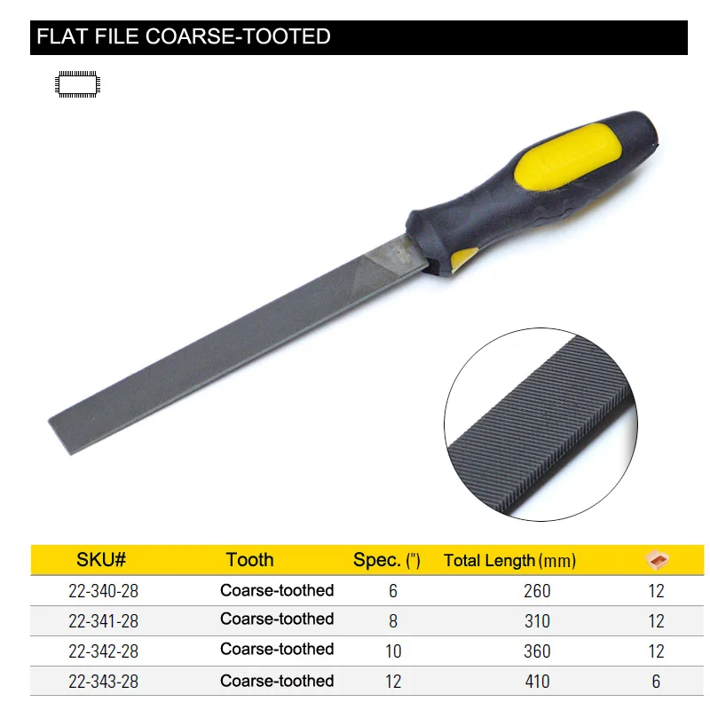 22-340 coarse-toothed flat files size