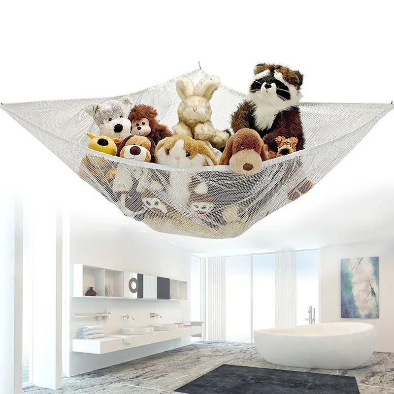 WCIC ألعاب أطفال المنظم الزاوية محشوة اللعب أرجوحة صافي شبكة حقيبة ألعاب أطفال لعبة أرجوحة شنقا الالتصاق مخزن كبير حقيبة