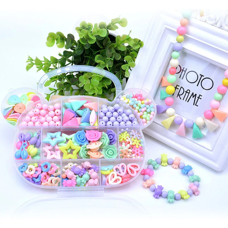 

DIY Toys for Girl Children String Beads Make Up Puzzle Toys Jewelry Necklace Bracelet Building Kit Educational Jigsaw Puzzle Toy
