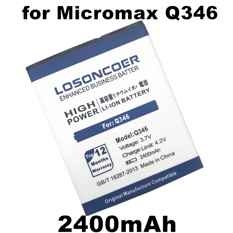 

LOSONCOER 2400mAh High Quality Battery for Micromax Q346 Battery