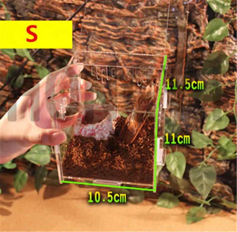 HONGYI 1 шт. акриловая коробка для кормления животных коробка для рептилий паук-Скорпион коробка для змеи прозрачная коробка комбинированная сборка Размеры s m l xl