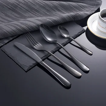 

Simple Stainless Steel Cutlery Set Gold Knife Cutlery Cutlery Gold Silver Knife Dinner Package European Durable Style 4pcs