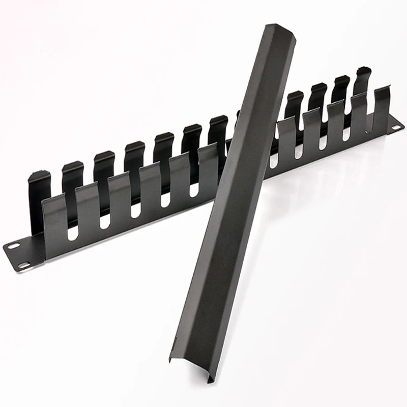  19inch 1U Network Rack Cable Management 12 Stalls Metal Ethernet Cable Manager Organizer Mount Horizontal For Network Cabinet 