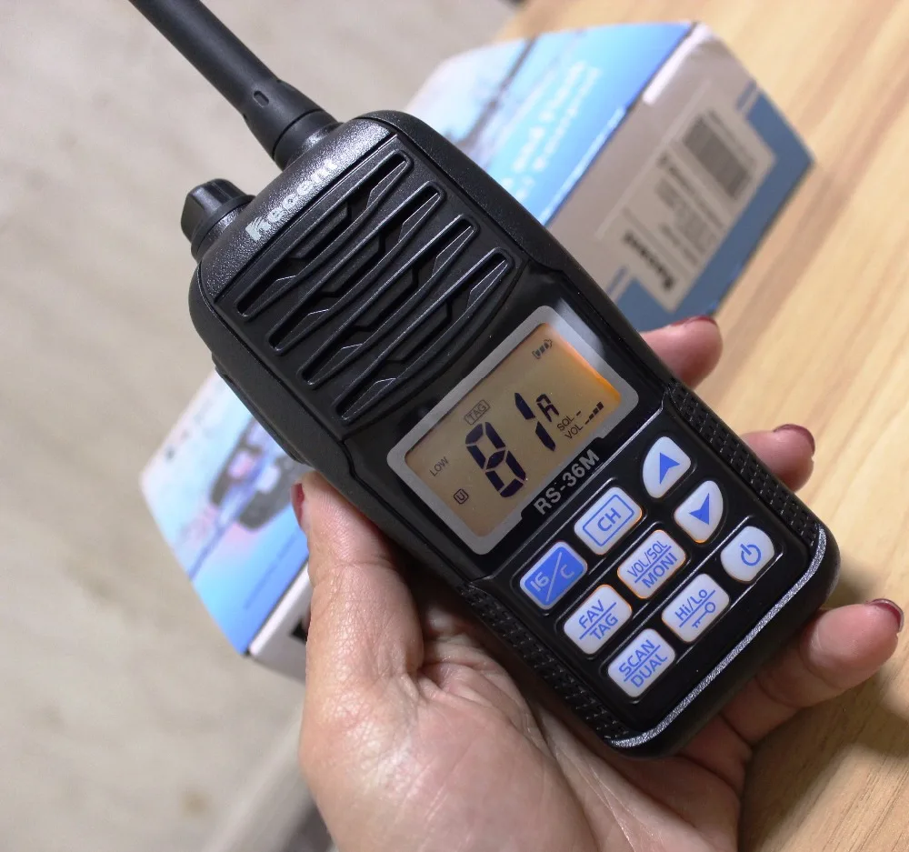 New waterproof IP67 RS36M Handheld flashing VHF MARINE TRANSCEIVER