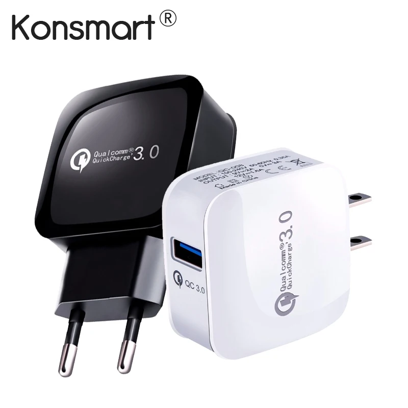 Konsmart Quick Charge 3 0 Мобильный телефон зарядное устройство для iPhone Huawei Xiaomi 15W быстрая